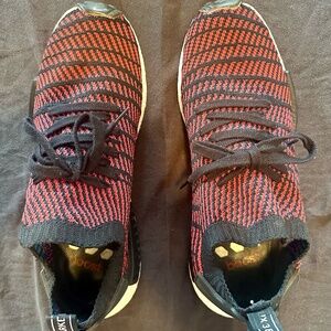 Adidas NMD R1 STLT Primeknit sneaker in Core Black and Solid Red.  Men's size 13
